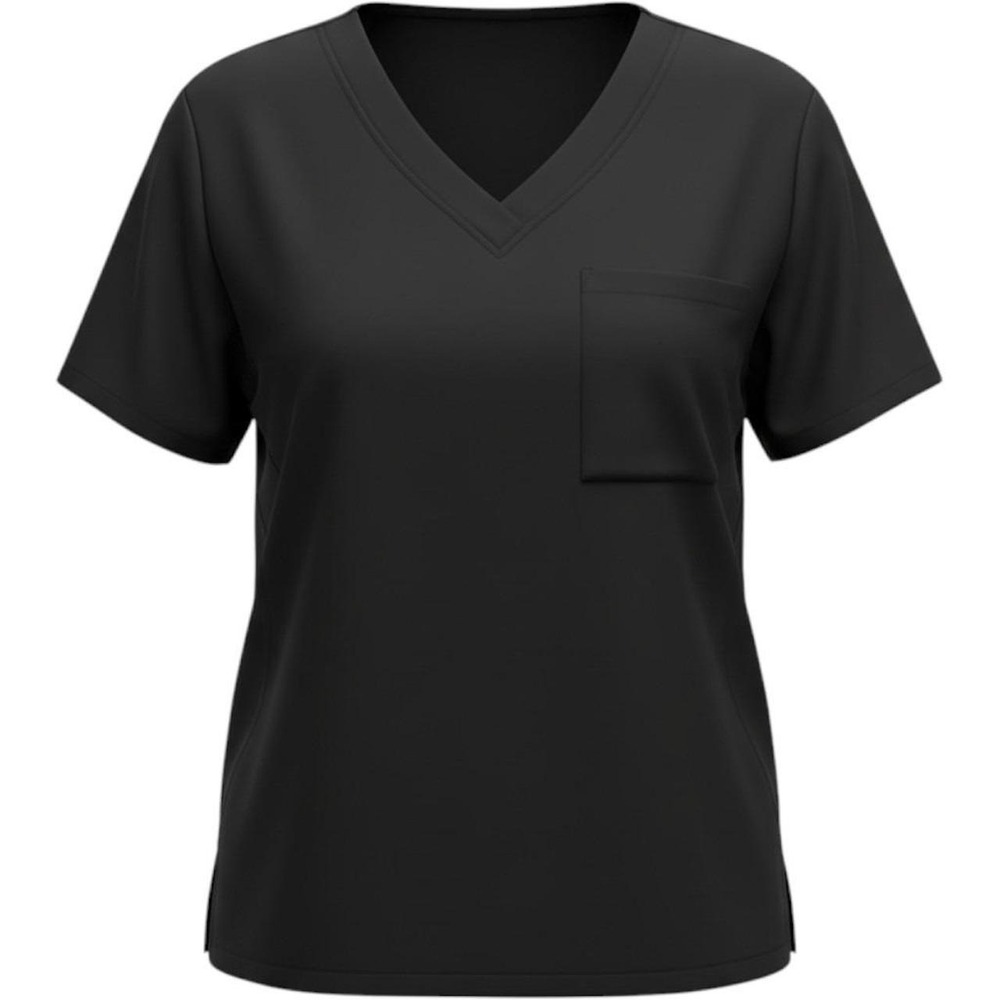 Scrubstar Mens XL Black V-Neck Scrub Top Short Sleeve Chest Pocket Medical Work